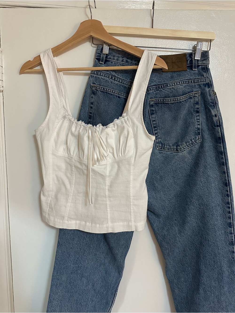 Harlow White Ruched Tie-Front Camisole